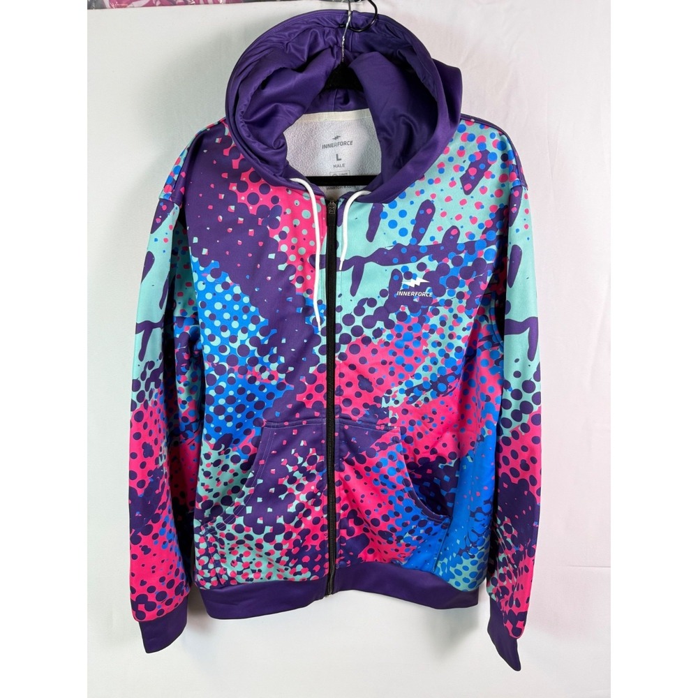 Innerforce Climate Neutral Mens Full Zip Jacket Large Purple Multi‎ Lined Fleece